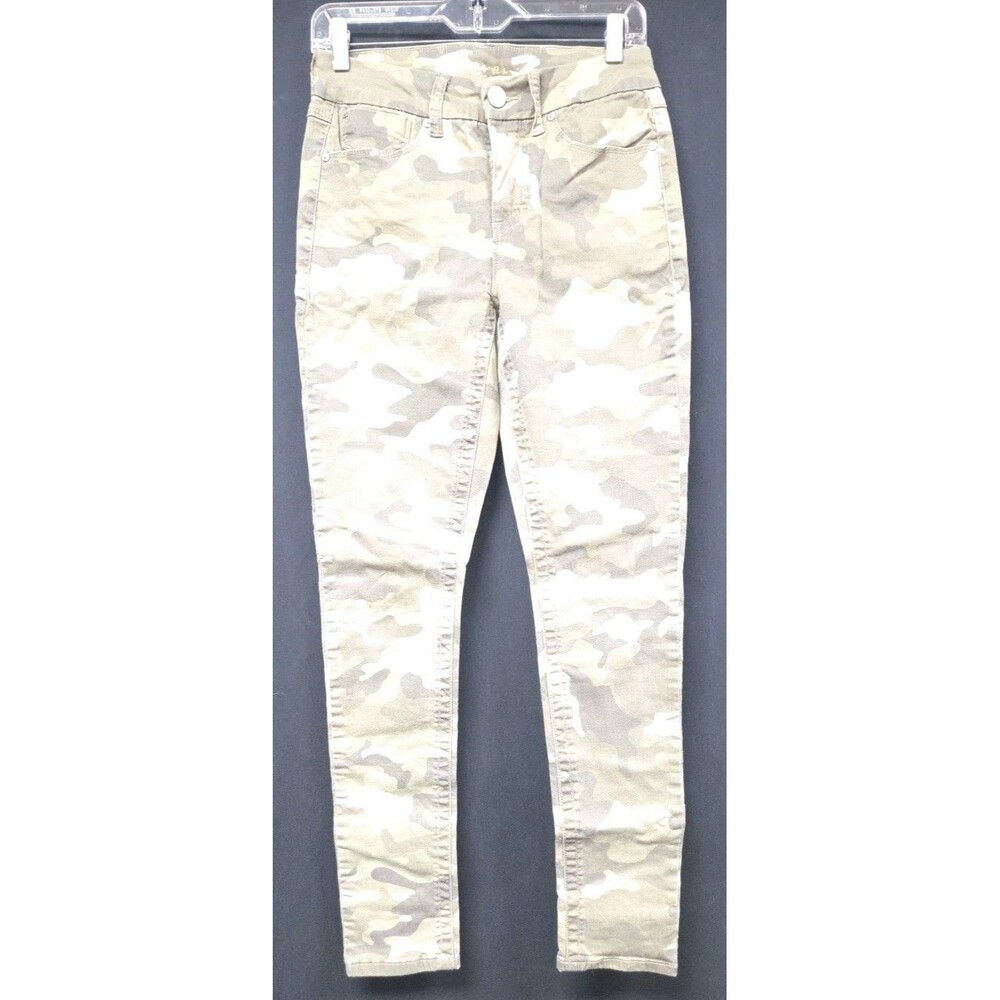 Seven7 Jeans Women's 4 Green Camo Light Wash High Rise Skinny Jeans